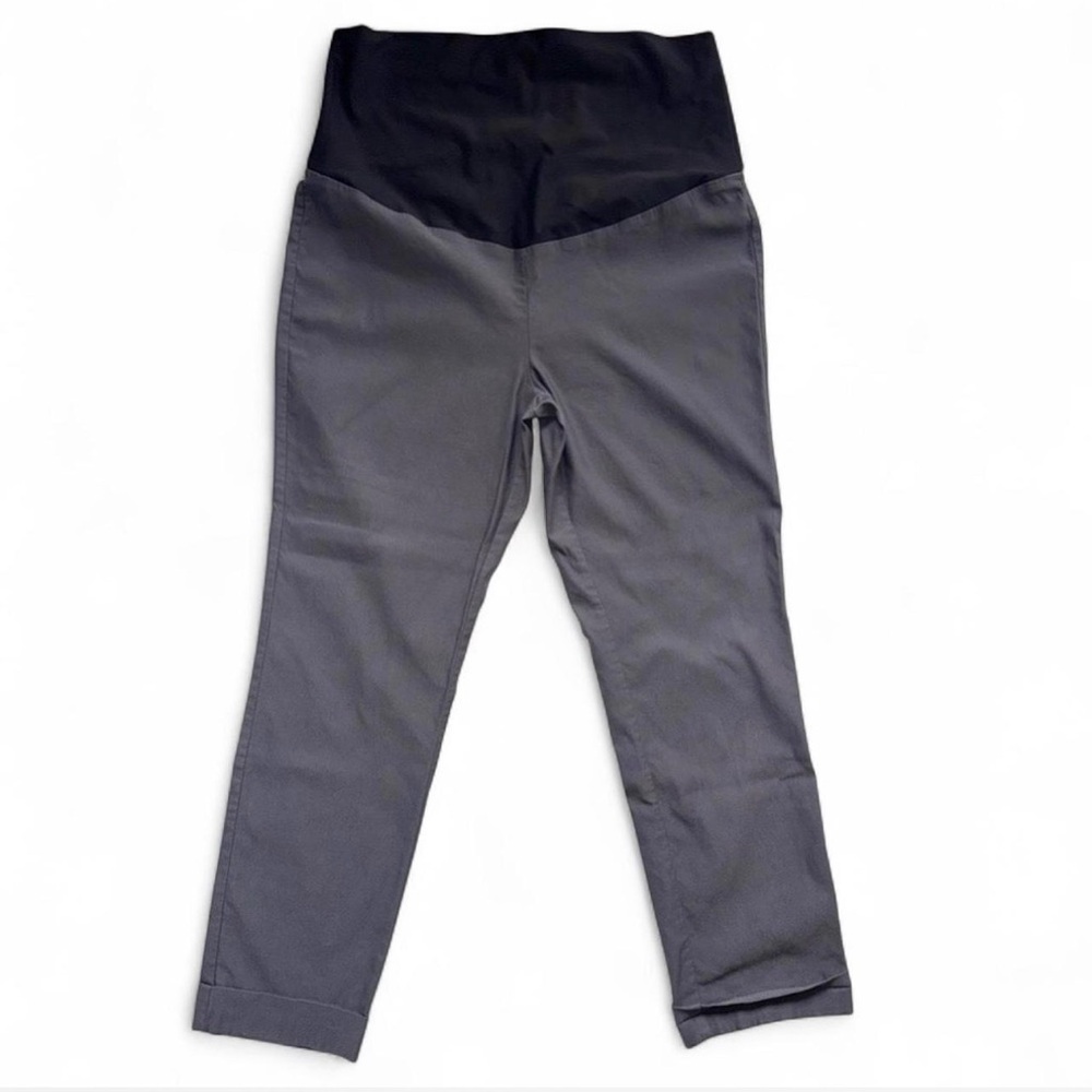 Tribal Grey Full Panel Maternity Straight Leg Pants - Size 12